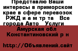 Представлю Ваши интересы в приморском крае в сфере перевозок РЖД и а/м тр-та - Все города Авто » Услуги   . Амурская обл.,Константиновский р-н